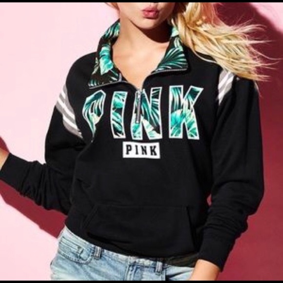 LIMITED EDITION VS PINK Tropical 1/2 Zip - Picture 2 of 7